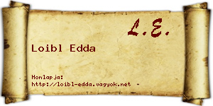 Loibl Edda névjegykártya